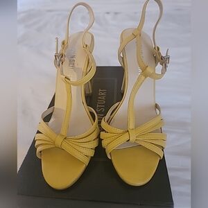 Collin Stuart high Heel Sandals. Only worn once Tuscan Yellow    3 1/2 Inches